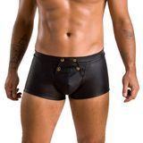 Чоловічі шкіряні боксери з клапаном Passion 050 SHORT PATRICK XXL/XXXL Black SO7623 фото