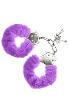 Наручники S Pleasures Furry Cuffs Purple с пушистой отделкой, 2 ключа в комплекте SX1642 фото