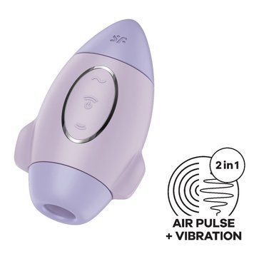 Вакуумный стимулятор с вибрацией Satisfyer Mission Control Violet, 2 независимых мотора SO8970 фото