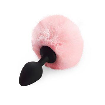 Силиконовая анальная пробка М Art of Sex - Silicone Butt plug Rabbit Tail Pink, диаметр 3,5 см SO6693 фото