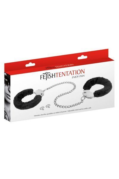 Поножи Fetish Tentation Adjustable metal and fur ankle cuffs SX1088 фото