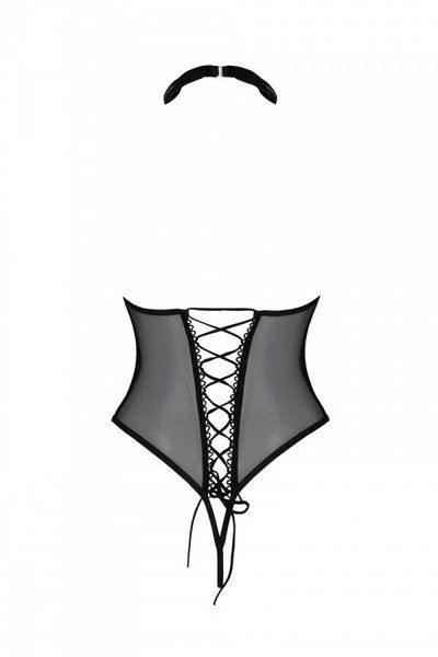 Эротическое боди Passion TRISHA BODY, S/M, black, с открытыми чашками SO9742 фото