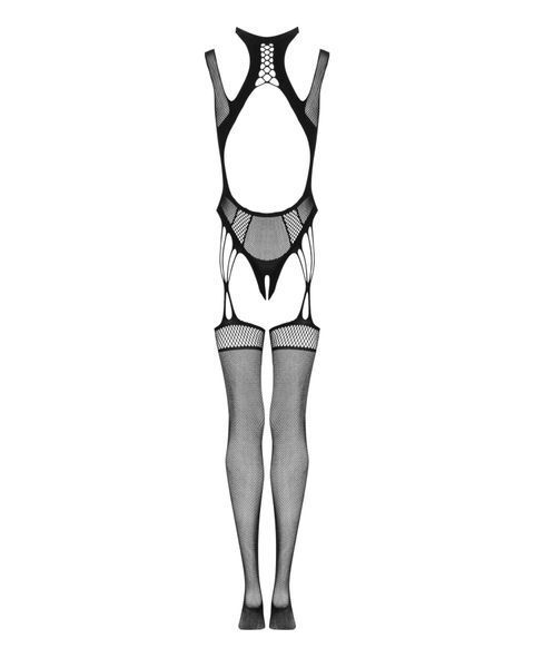 (SALE) Ажурний бодістокінг з отворами Obsessive Bodystocking G327 black S/M/L, чорний, комбінезон, з доступ SO7248 фото