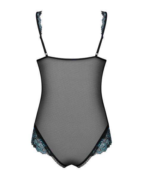 Сетчатое боди на косточках Obsessive Amanta teddy S/M, черное, с доступом SO7198 фото