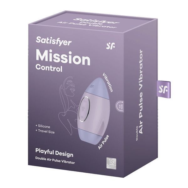 Вакуумный стимулятор с вибрацией Satisfyer Mission Control Violet, 2 независимых мотора SO8970 фото