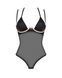 Прозрачное боди Obsessive Selinne teddy XS/S Black, мелкая сетка, двойные бретели SO8664 фото 3