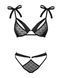 Полупрозрачный эротический комплект Obsessive Obsessivia 2pcs set black L/XL, бюстгальтер и трусики SO7298 фото 5