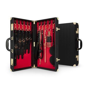 Набор для BDSM Bedroom Fantasies: Bondage Suitcase 13 Pcs - Cow Leather SX1195 фото