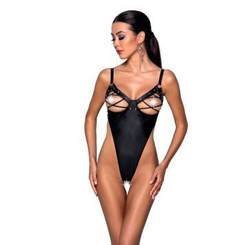 Боди из экокожи Passion CELINE BODY XXL/XXXL, black, с доступом, открытый SO6405 фото