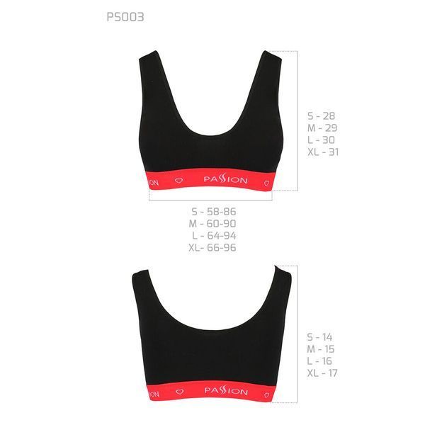 Спортивный топ на широких бретелях Passion PS003 TOP L, black SO4211 фото