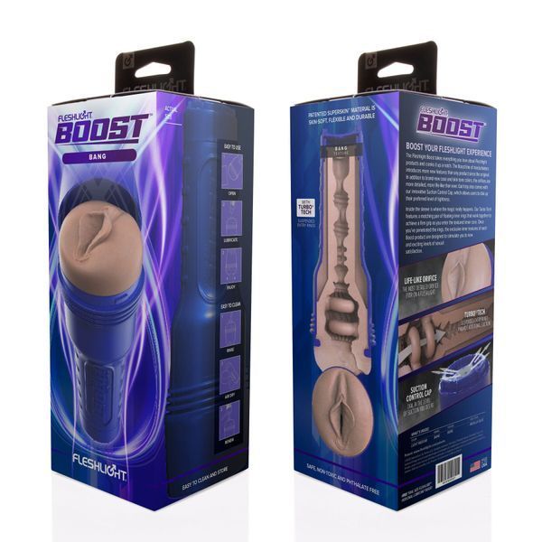 Мастурбатор-вагина Fleshlight Boost Bang Light Medium Flesh, плавающие кольца Turbo Tech SO8155 фото