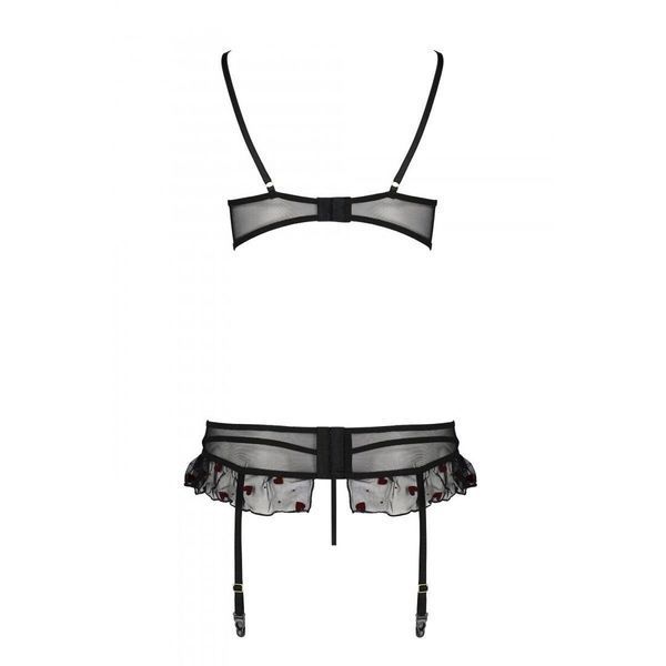 Сексуальный комплект с поясом для чулок Passion LOVELIA SET L/XL, black SO4777 фото