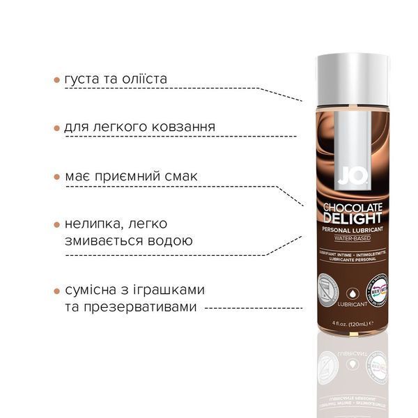 Смазка на водной основе JO H2O &mdash; Chocolate Delight (120 мл) без сахара, растительный глицерин SO1776 фото