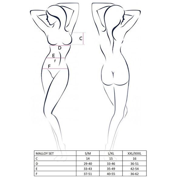 Костюм зайки Passion MALLOY SET XXL/XXXL, трусики, топик и ушки EL12803 фото