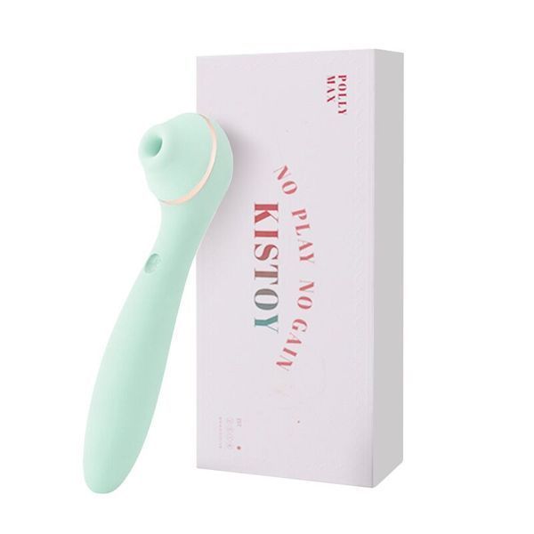 Вакуумный стимулятор с вибратором KISSTOY Polly Max Cyan SO9559 фото