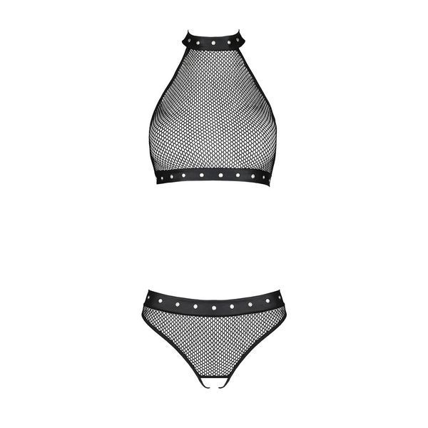 Белье с открытым доступом Passion MOONLIGHT SET S/M black, топ, стринги SO8452 фото