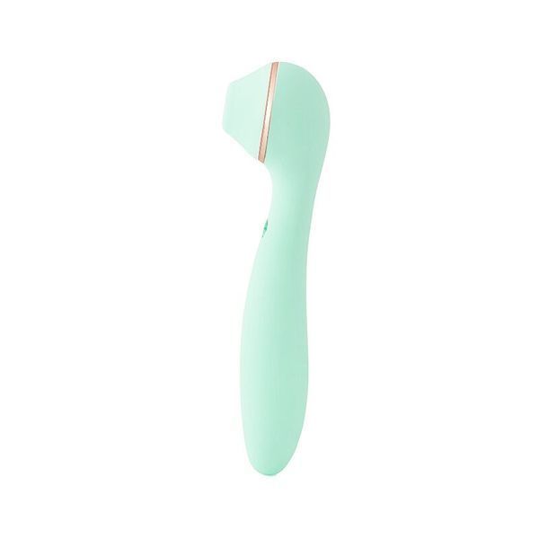 Вакуумный стимулятор с вибратором KISSTOY Polly Max Cyan SO9559 фото
