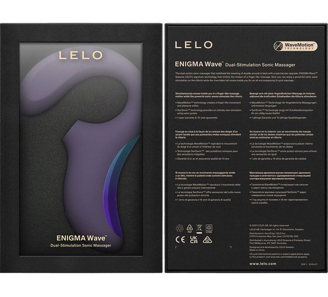 Клиторально-вагинальный звуковой стимулятор LELO Enigma WAVE Cyber Purple, 3 типа стимуляции SX0686 фото