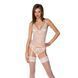 Корсет із пажами, трусики з ажурним декором та відкритим кроком Passion URSULA CORSET XXL/XXXL white SO5840 фото 1