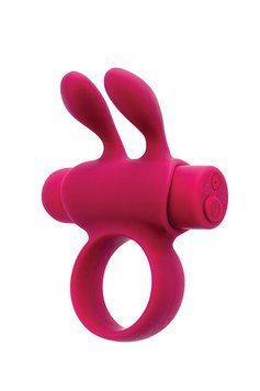 Эрекционное виброкольцо S Pleasures Premium Rabbit Ring, розовое, со съемной вибропулей и ушками SX1609 фото