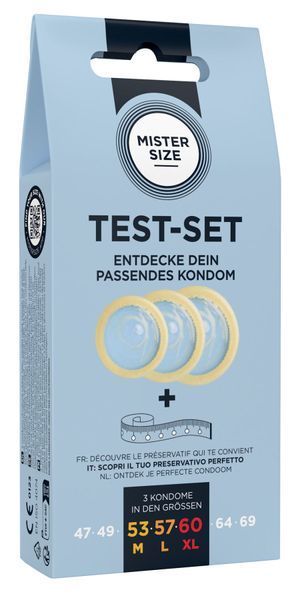 Набір презервативів Mister Size test-set 53&ndash;57&ndash;60, 3 розміри + лінійка, товщина 0,05 мм SO8056 фото