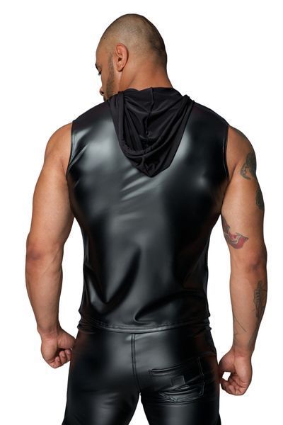 Чоловіча безрукавка з капюшоном Noir Handmade H062 Hooded Shirt, XL, мокрий ефект SX0112 фото