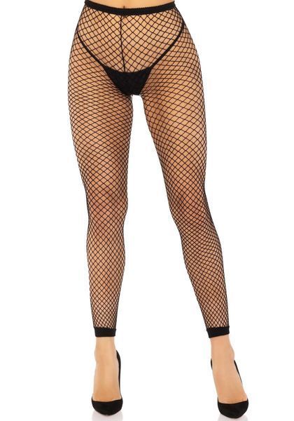 Колготки без стопы Leg Avenue Industrial Net footless tights, One Size, черные, в сетку SX1053 фото