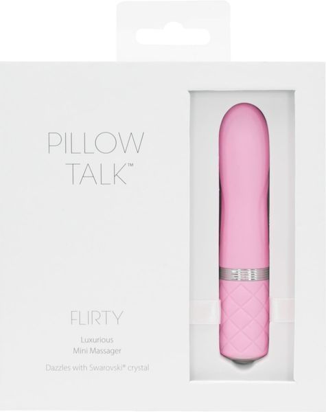Роскошный вибратор PILLOW TALK - Flirty Pink с кристаллом Swarovski, гибкая головка SO2725 фото