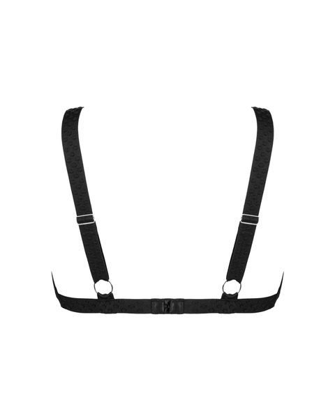 Кружевной бюстгальтер с треугольной чашкой Obsessive Estiqua bra XS/S, черный, широкие лямки SO7258 фото