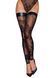 Панчохи без миска Noir Handmade F243 Tulle stockings with patterned flock embroidery, 3XL SX0160 фото 1
