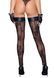 Панчохи без миска Noir Handmade F243 Tulle stockings with patterned flock embroidery, 3XL SX0160 фото 2