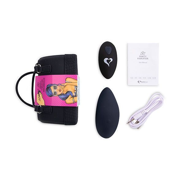 Вибратор в трусики FeelzToys Panty Vibrator Black с пультом ДУ, 6 режимов работы, сумочка-чехол SO3851 фото