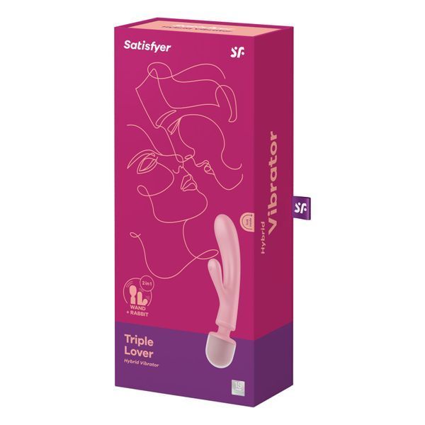 Вібратор-кролик з вібромасажером Satisfyer Triple Lover Pink, 3 мотори SO8790 фото