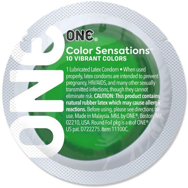 Презерватив ONE Color Sensations ONE with nature, 1 шт, зеленый, гладкий, со смазкой SX0766 фото