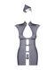 Эротический костюм стюардессы Obsessive Stewardess 3 pcs grey S/M, серый, платье, стринги, пилотка SO7308 фото 5