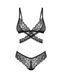 Комплект Obsessive Blomentis 2-pcs set, XS/S, мереживний, ліф із зав&rsquo;язками на спині, трусики-сліпи SX1030 фото 3