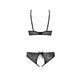 Комплект: бра, трусики с ажурным декором и открытым шагом Passion URSULA SET L/XL, black SO5841 фото 4