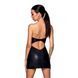 Мини-платье из экокожи Passion CELINE CHEMISE L/XL, black, шнуровка, трусики в комплекте SO6406 фото 2