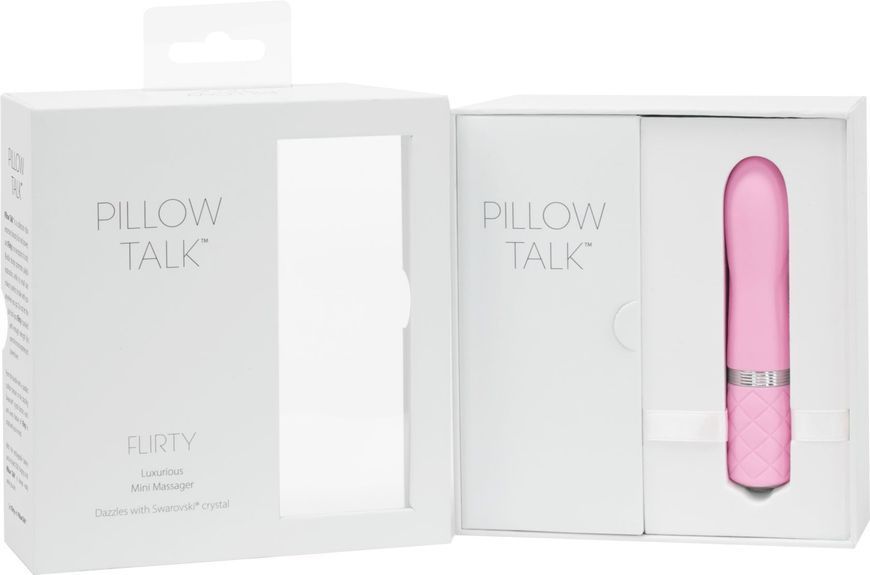 Роскошный вибратор PILLOW TALK - Flirty Pink с кристаллом Swarovski, гибкая головка SO2725 фото