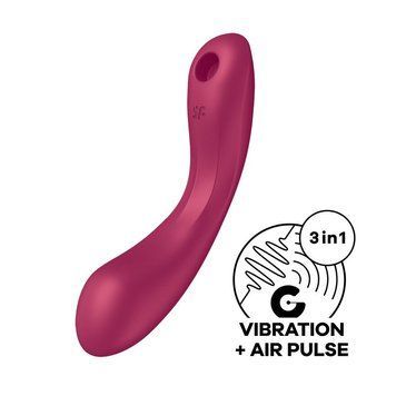 Вакуумный стимулятор с вибрацией Satisfyer Curvy Trinity 1 Red, игрушка 3в1 SO8407 фото