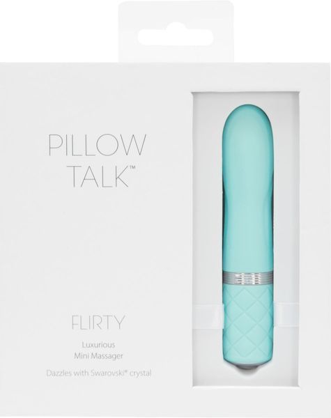 Роскошный вибратор PILLOW TALK - Flirty Teal с кристаллом Swarovski, гибкая головка SO2726 фото