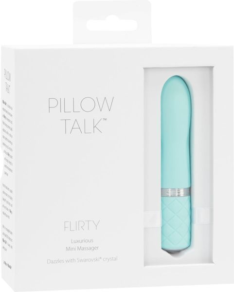 Роскошный вибратор PILLOW TALK - Flirty Teal с кристаллом Swarovski, гибкая головка SO2726 фото