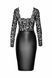 Сукня Noir Handmade F295 Euphoria, XXL, black, мереживо, глибоке декольте, спідниця міді під латекс SX0211 фото 4