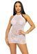 Платье-сетка со стразами Leg Avenue Rhinestone halter mini dress White, открытая спина, one size SO7957 фото 1
