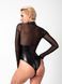 Боди Noir Handmade F321 Edge, XXL, низ под латекс, верх сетка, молния на все тело, декор кольца SX0361 фото 4