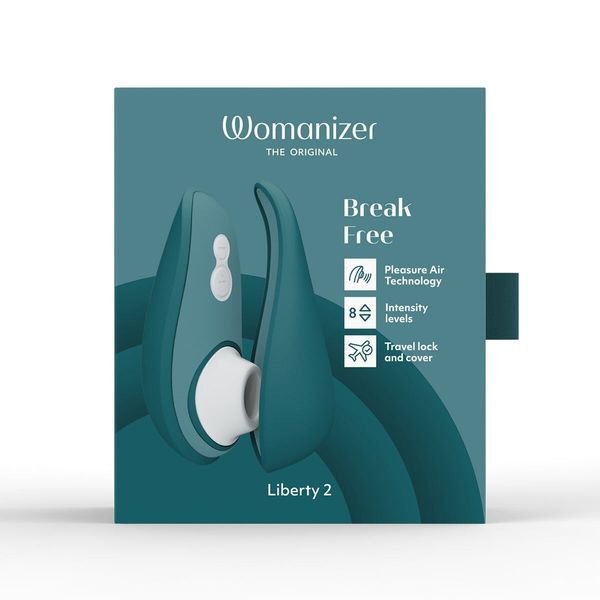 Вакуумный клиторальный стимулятор Womanizer Liberty 2 Dark Petrol, 8 режимов, магнитная крышечка SX0521 фото