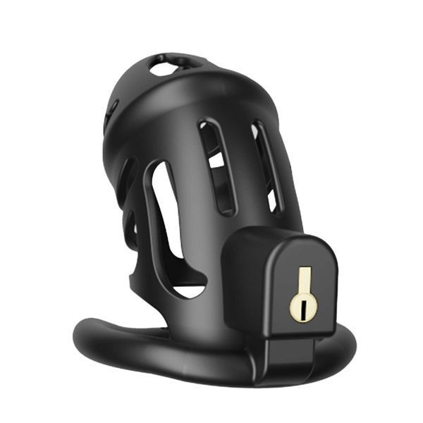 Клетка для пениса LOCKINK SEVANDA Plastic Penis Chastity Cage, черная, 3 кольца разных размеров SX2841 фото