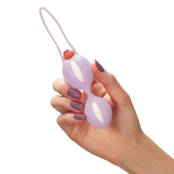 Вагинальные шарики Fun Factory SMARTBALLS DUO, сиренево-белые, 2 шт, диаметр 3,2 и 3,6 см SX0961 фото