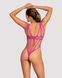 Сетчатый бодистокинг с продольными вырезами Obsessive B121 teddy S/M/L, розовый SO7209 фото 2