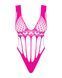 Сетчатый бодистокинг с продольными вырезами Obsessive B121 teddy S/M/L, розовый SO7209 фото 5